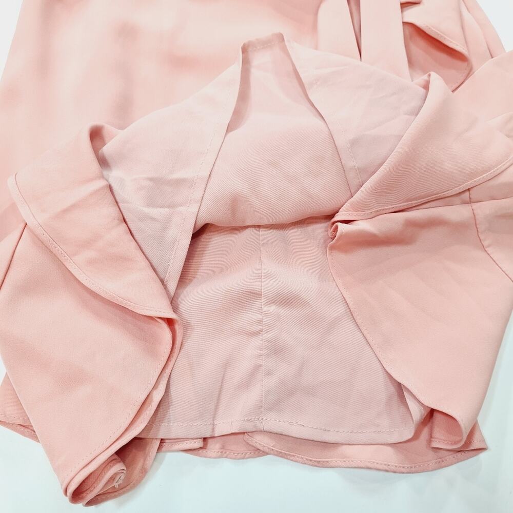 MORE TO COME Khloe Ruffle Sleeve Mini Dress in Blush XS - Picture 5 of 14
